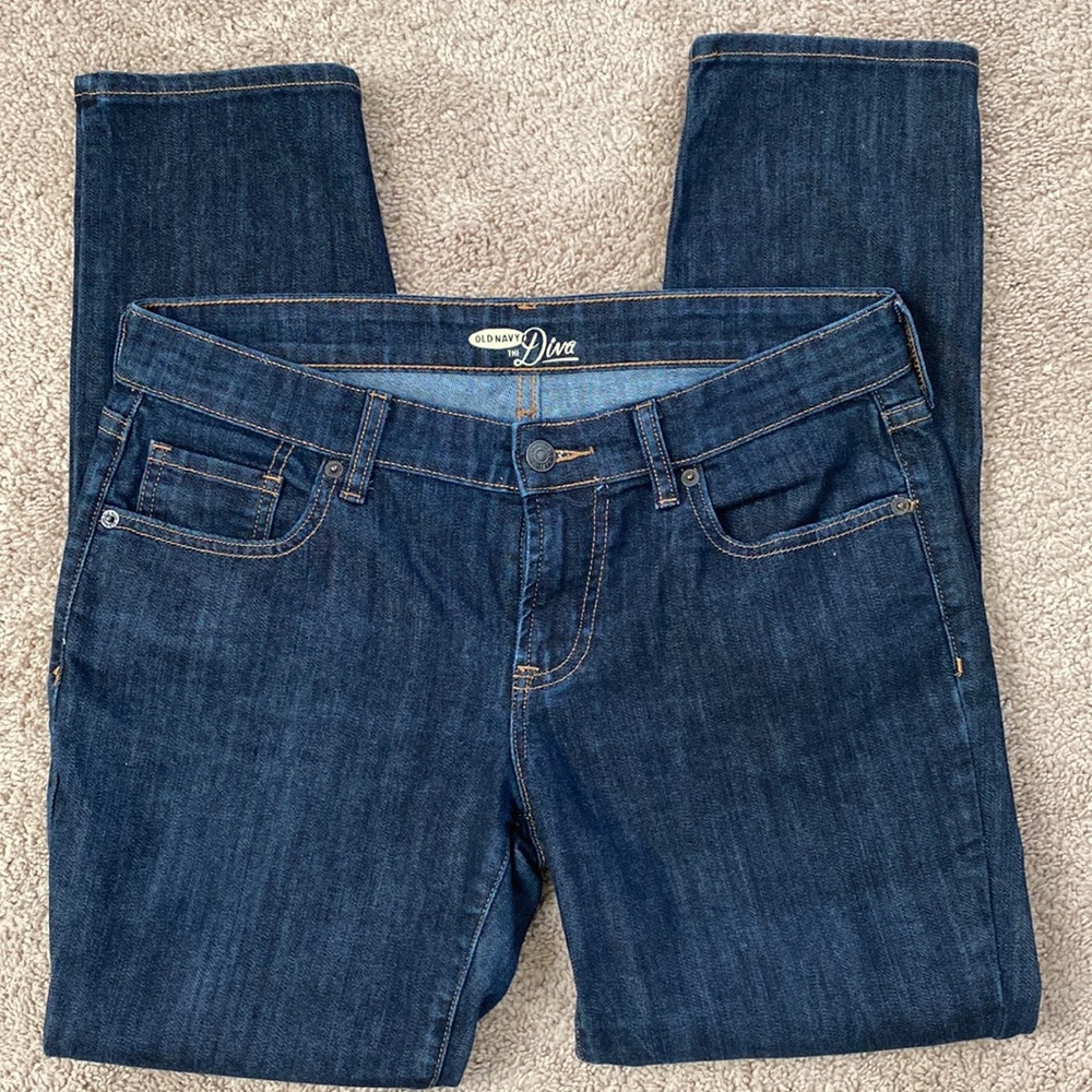 Old Navy Diva Skinny Stretch New Rinse 5 Pocket Denim Jeans Size: 8 Short